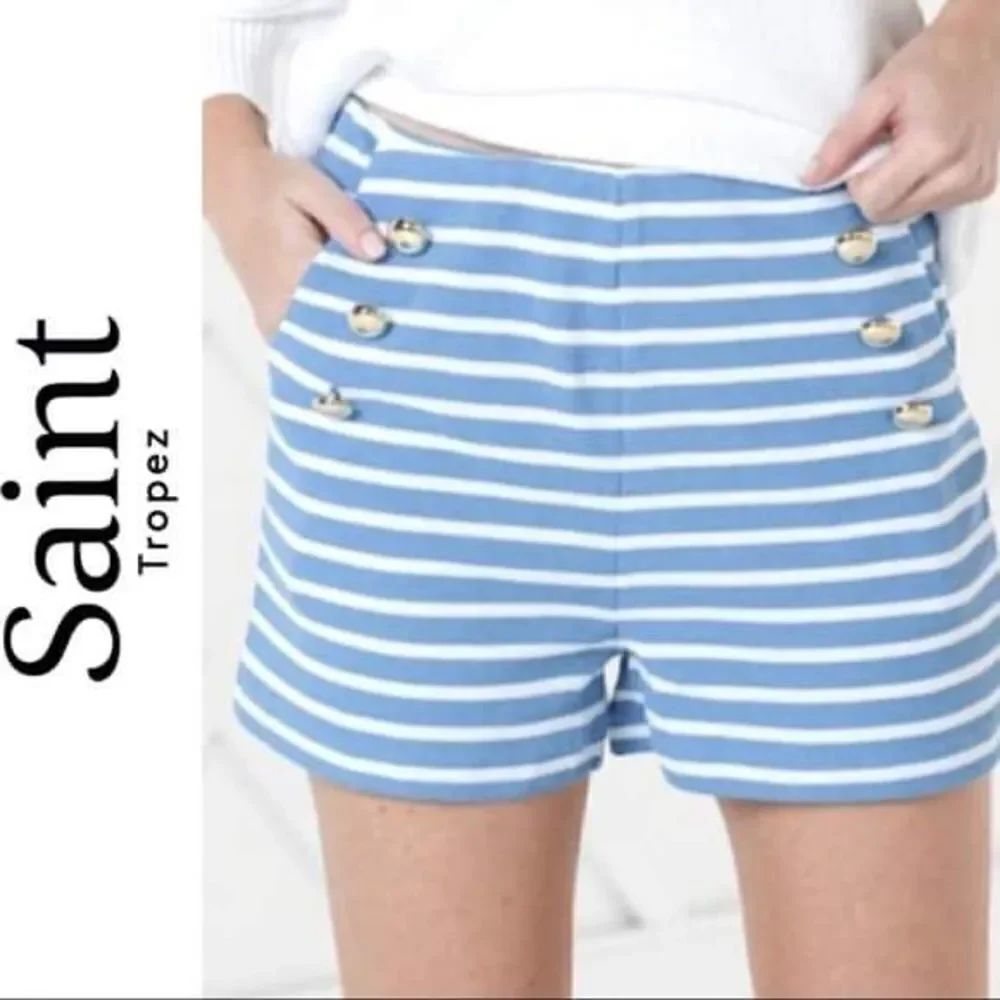 NWT Saint Tropez West Nautical Striped Dress Shorts Size 2